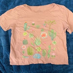 Crop top tee light pink